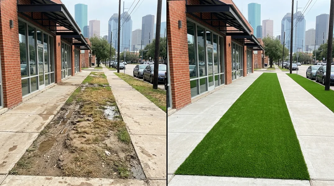 Result artificial grass installation in Houston - Houston Turf Installation