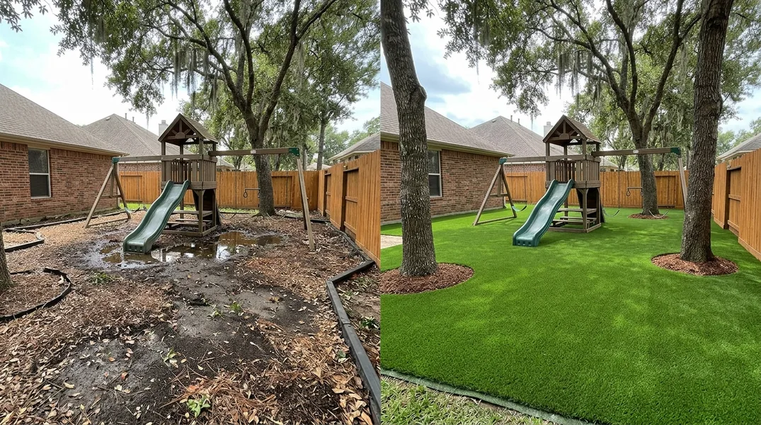 Result artificial grass installation in Houston - Houston Turf Installation