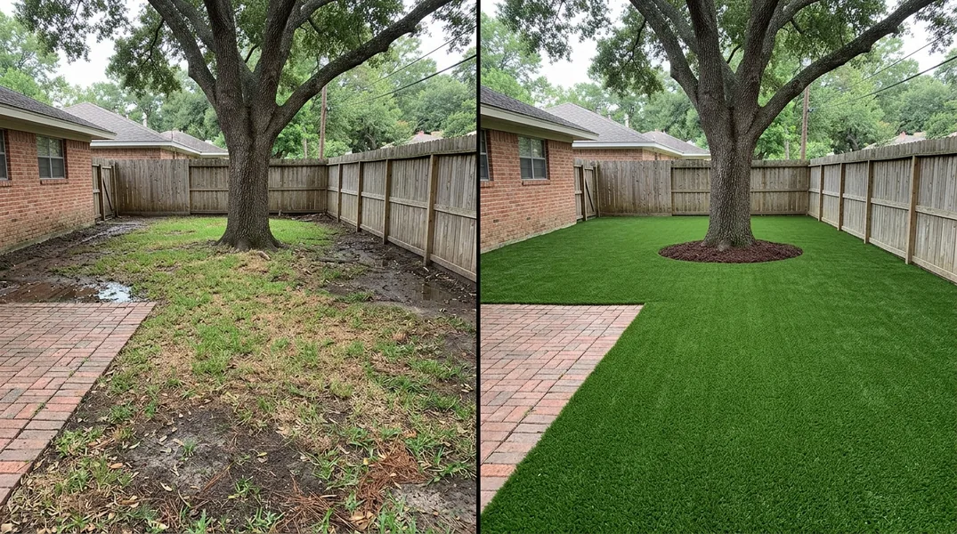 Result artificial grass installation in Houston - Houston Turf Installation